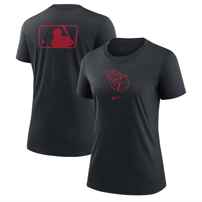 Women's Cleveland Guardians Black Early Work Tri-Blend Dri-FIT T-Shirt(Run Small) Baseball Jersey baseball jersey product view 1