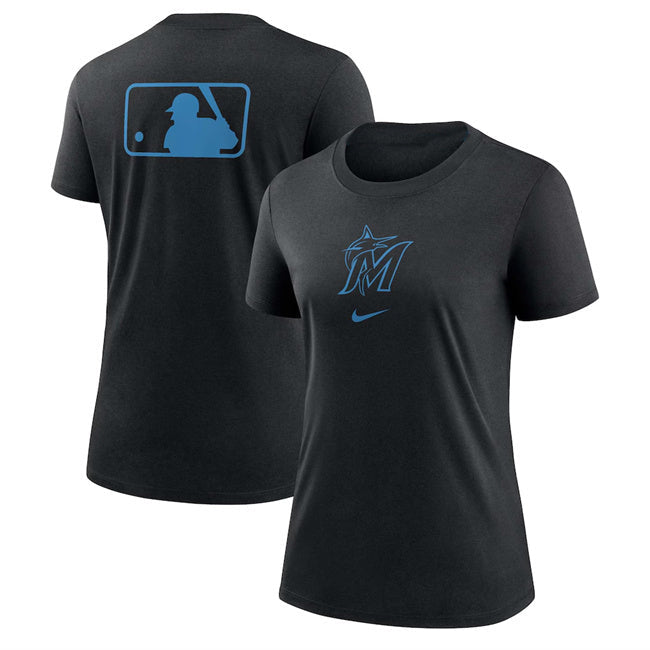 Women's Miami Marlins Black Early Work Tri-Blend Dri-FIT T-Shirt(Run Small) Baseball Jersey baseball jersey product view 1