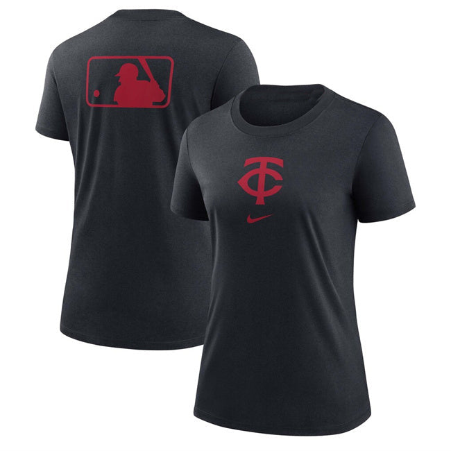 Women's Minnesota Twins Black Early Work Tri-Blend Dri-FIT T-Shirt(Run Small) Baseball Jersey baseball jersey product view 1