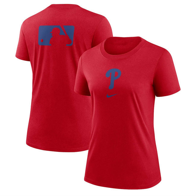 Women's Philadelphia Phillies Red Early Work Tri-Blend Dri-FIT T-Shirt(Run Small) Baseball Jersey baseball jersey product view 1