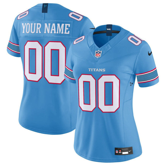 Women's Tennessee Titans Active Player Custom Light Blue 2026 F.U.S.E. Vapor Limited Football Jersey football jersey product view 1