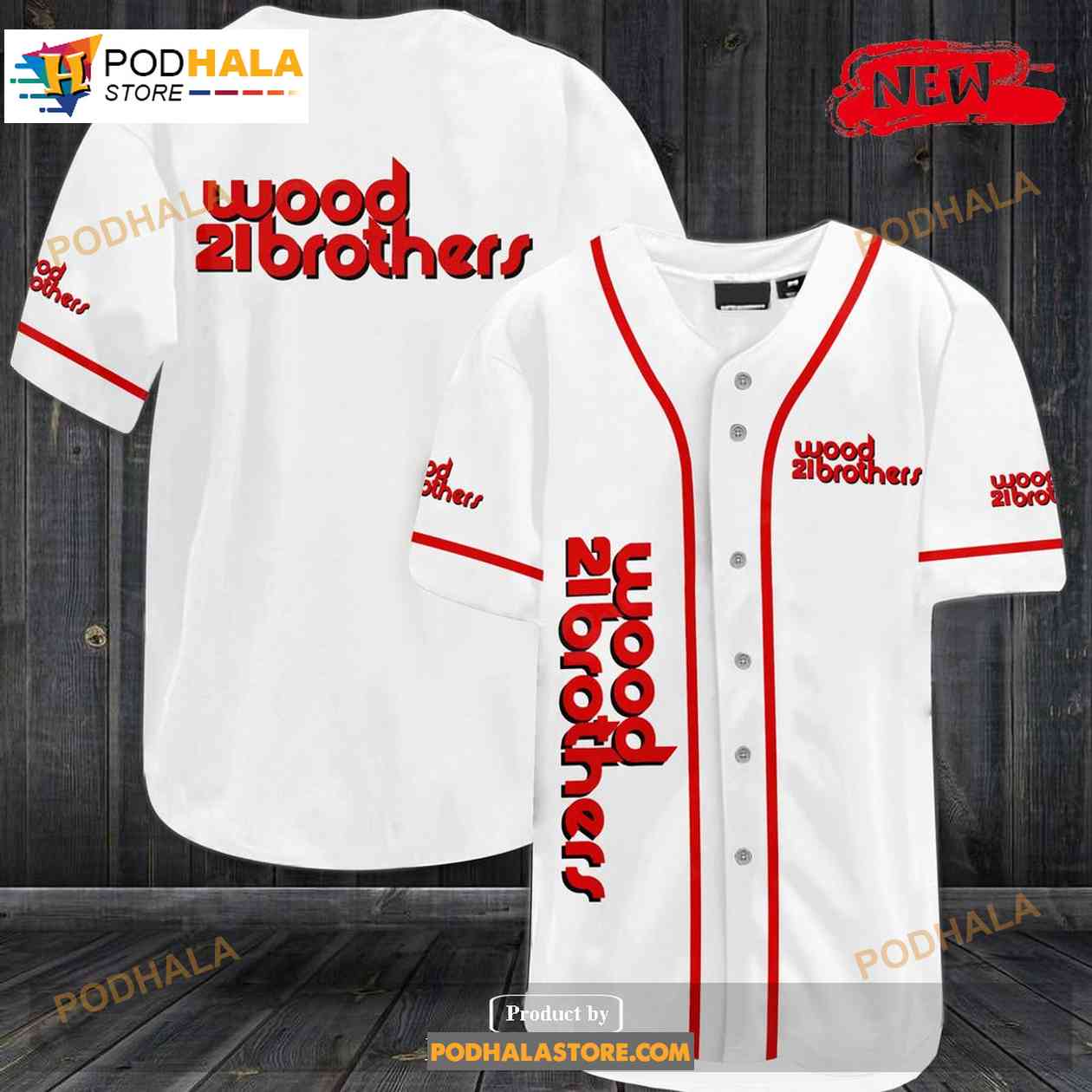 Wood Brothers Racing Baseball Jersey baseball jersey product view 1