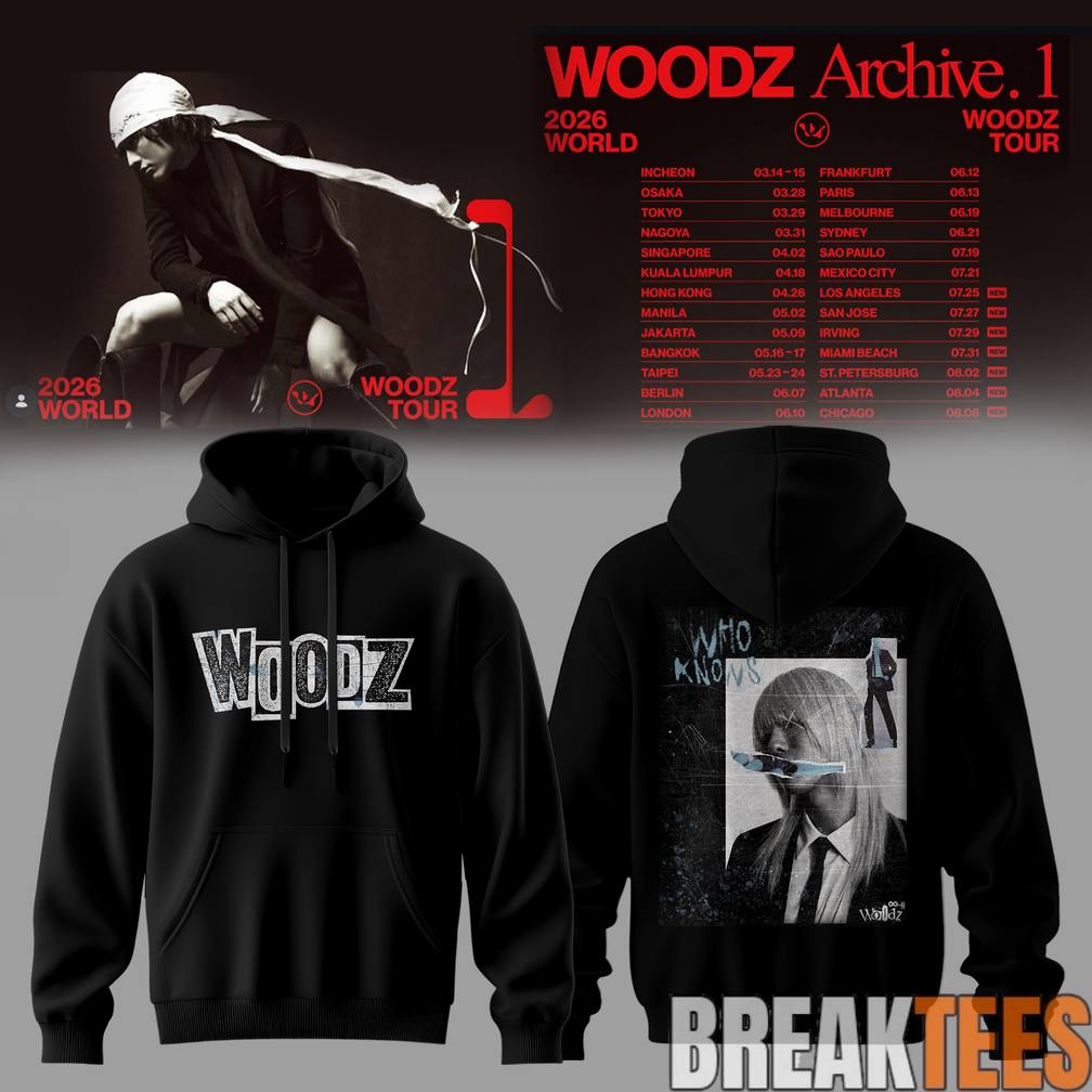 Woodz World Tour Archive. 1 Hoodie Unisex T-shirt, Sweatshirt, Hoodie, Long Sleeve Tee - T-Shirt, Sweatshirt, Hoodie