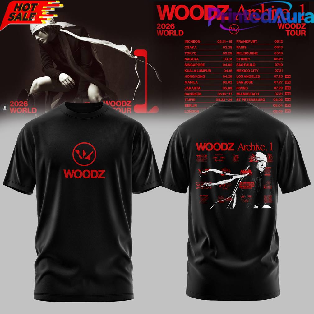 Woodz World Tour Archive. 1 Tee Unisex T-shirt, Sweatshirt, Hoodie, Long Sleeve Tee - T-Shirt, Sweatshirt, Hoodie