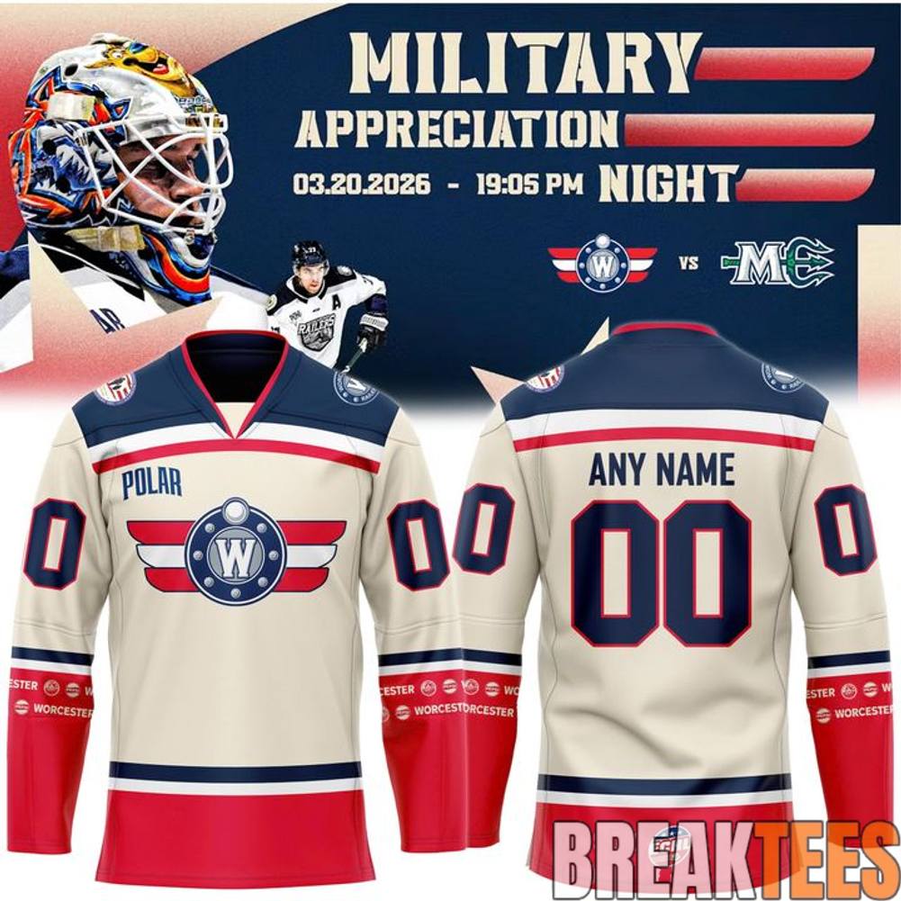 Worcester Railers 2026 Military Appreciation Night Hockey Jersey Unisex T-shirt, Sweatshirt, Hoodie, Long Sleeve Tee - T-Shirt, Sweatshirt, Hoodie