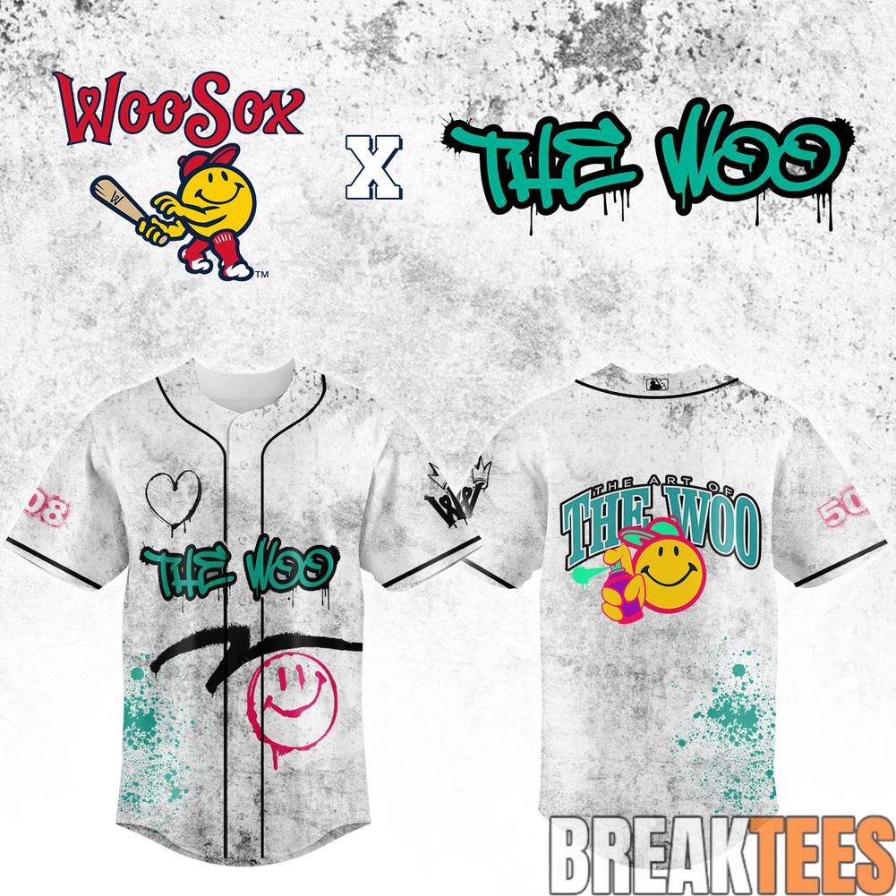 Worcester Red Sox x The Art of The Woo Baseball Jersey Unisex T-shirt, Sweatshirt, Hoodie, Long Sleeve Tee - T-Shirt, Sweatshirt, Hoodie