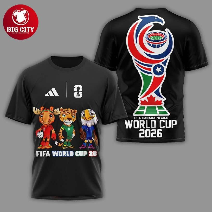 World Cup 2026 Mascots United States Soccer Team Two Sided Shirt Unisex T-shirt, Sweatshirt, Hoodie, Long Sleeve Tee - T-Shirt, Sweatshirt, Hoodie