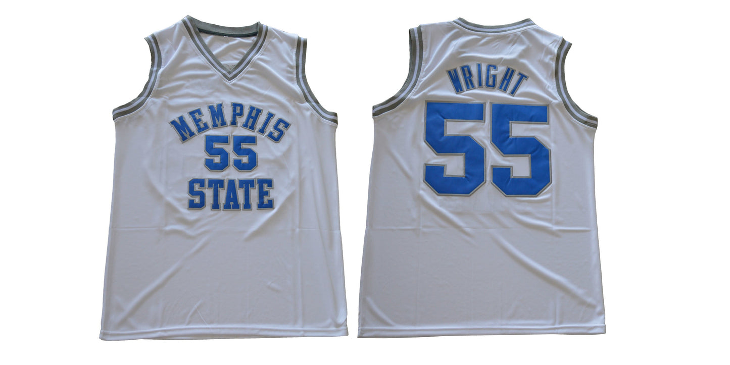 Wright 55 White College Football Jersey football jersey product view 1
