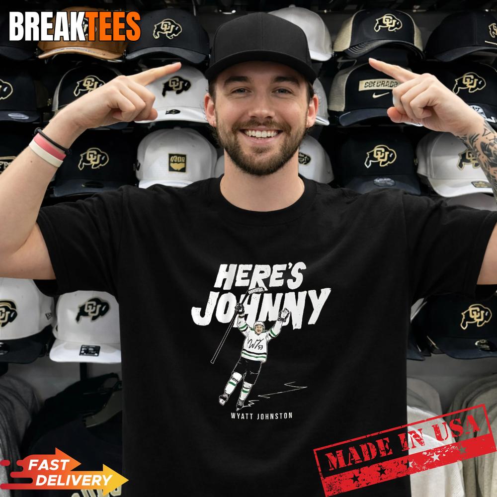 Wyatt Johnston Heres Johnny Hockey signature T-Shirt Unisex T-shirt, Sweatshirt, Hoodie, Long Sleeve Tee - T-Shirt, Sweatshirt, Hoodie