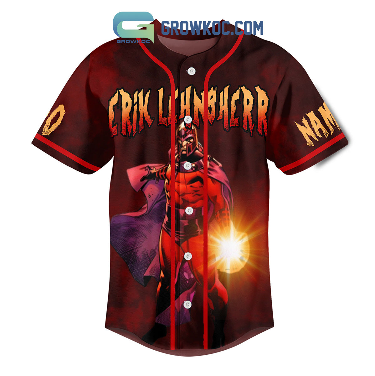 X-Men The Magneto War Magneto Was Right Erik Lehnsherr Personalized Baseball Jersey baseball jersey product view 2