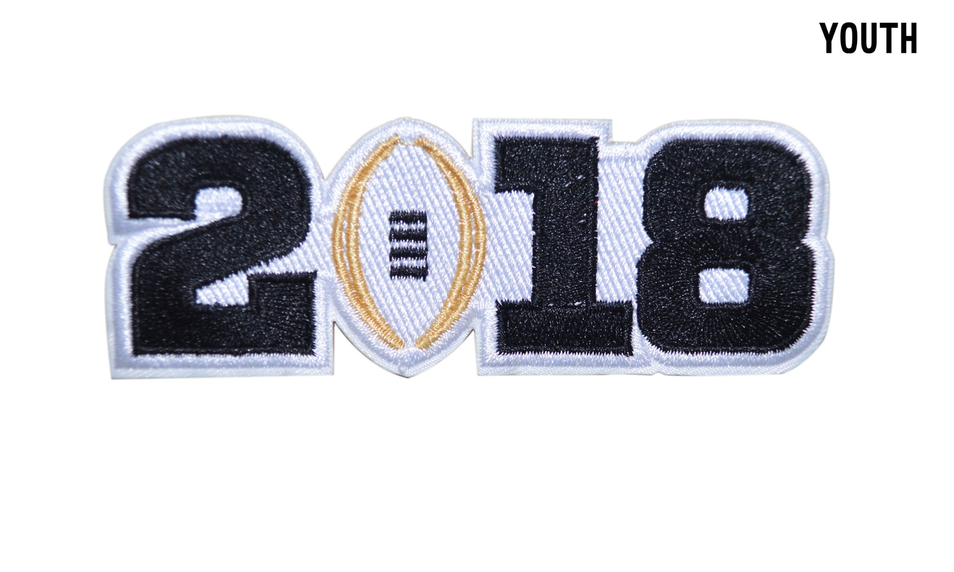 YOUTH 2018 White Black Logo College Football Jersey football jersey product view 1