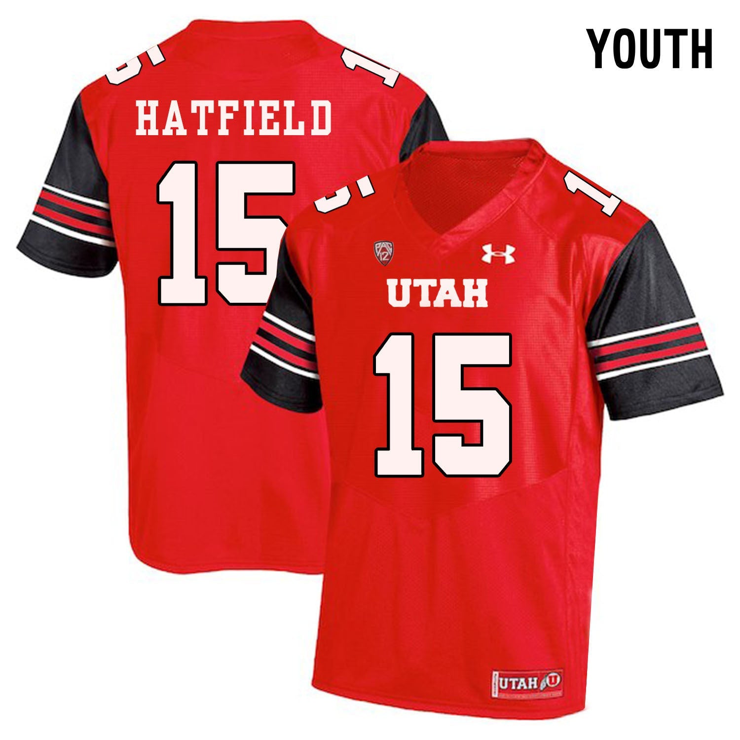 YOUTH Dominique Hatfield 15 Red College Football Jersey football jersey product view 1