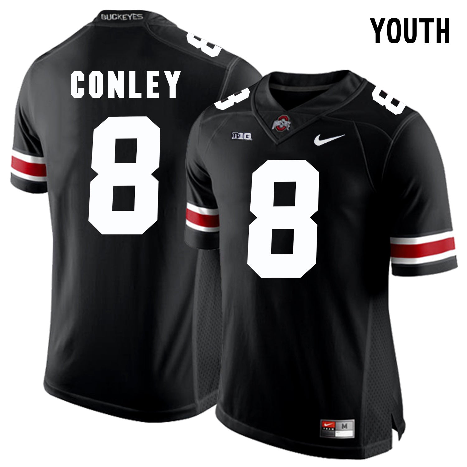 YOUTH Gareon Conley 8-Black College Football Jersey football jersey product view 1