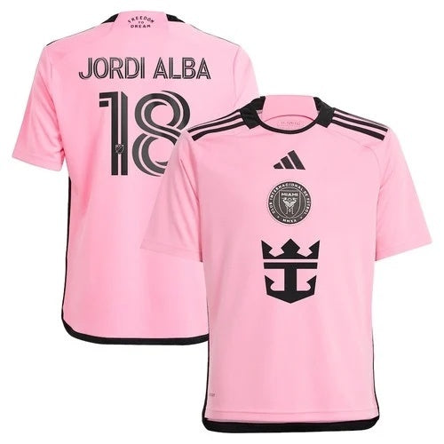 YOUTH Inter Miami #18 Jordi Alba Ramos CF 2024 2getherness Jersey - Pink Soccer Jersey sports jersey product view 1