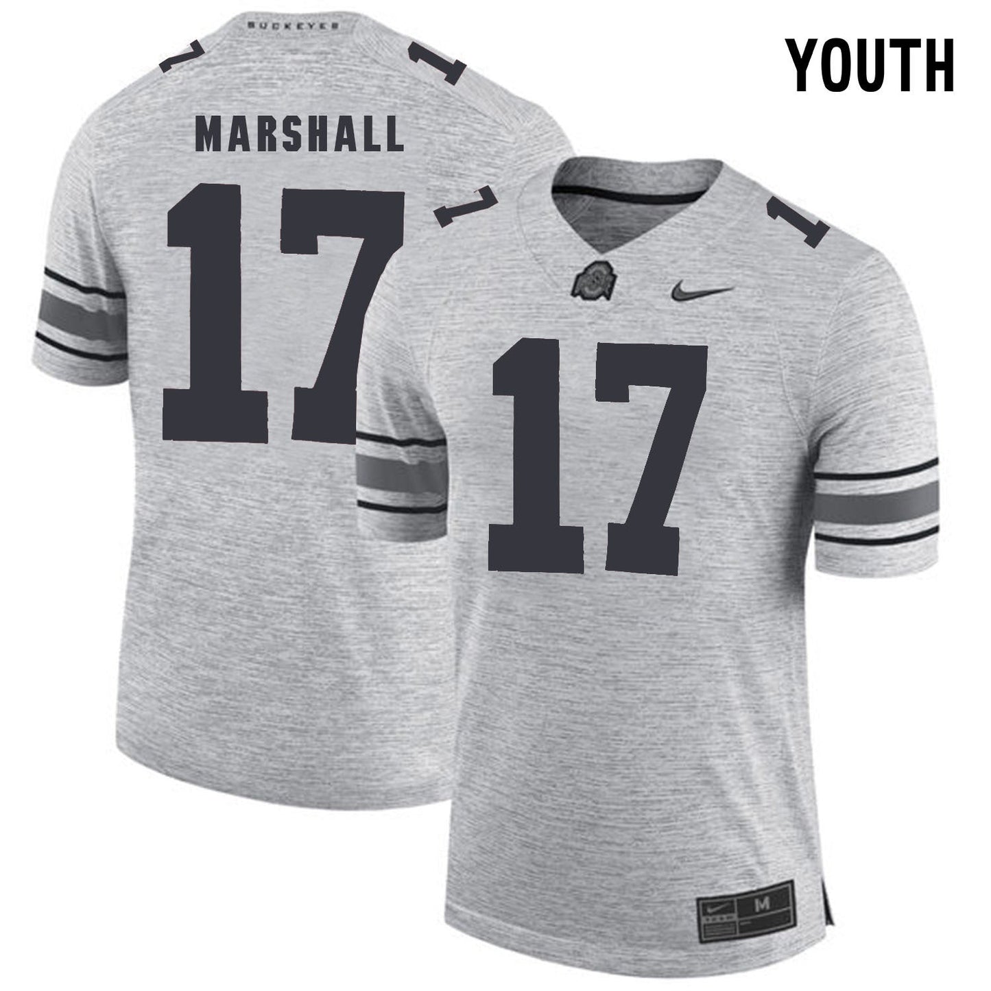 YOUTH Jalin Marshall 17-gray College Football Jersey football jersey product view 1