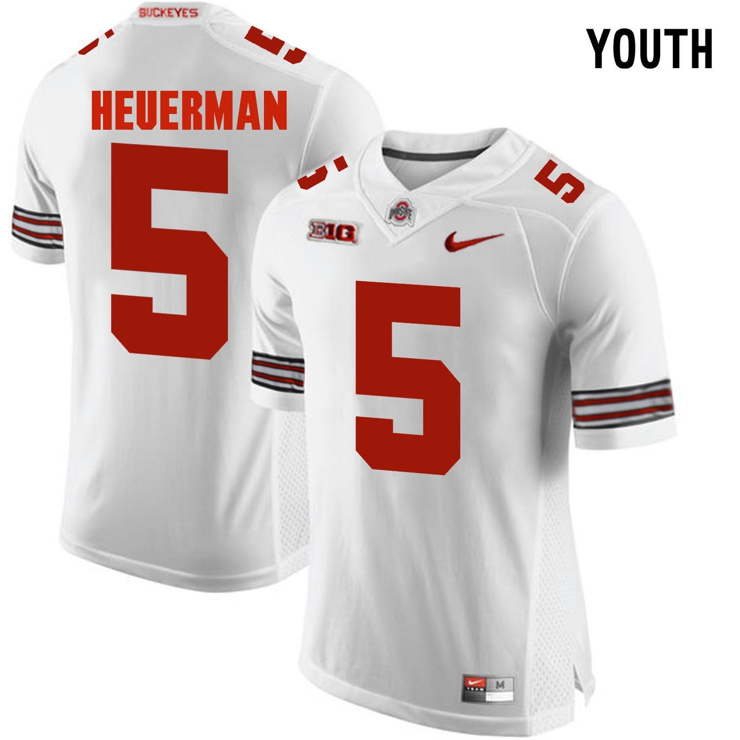 YOUTH Jeff Heuerman 5 White College Football Jersey football jersey product view 1