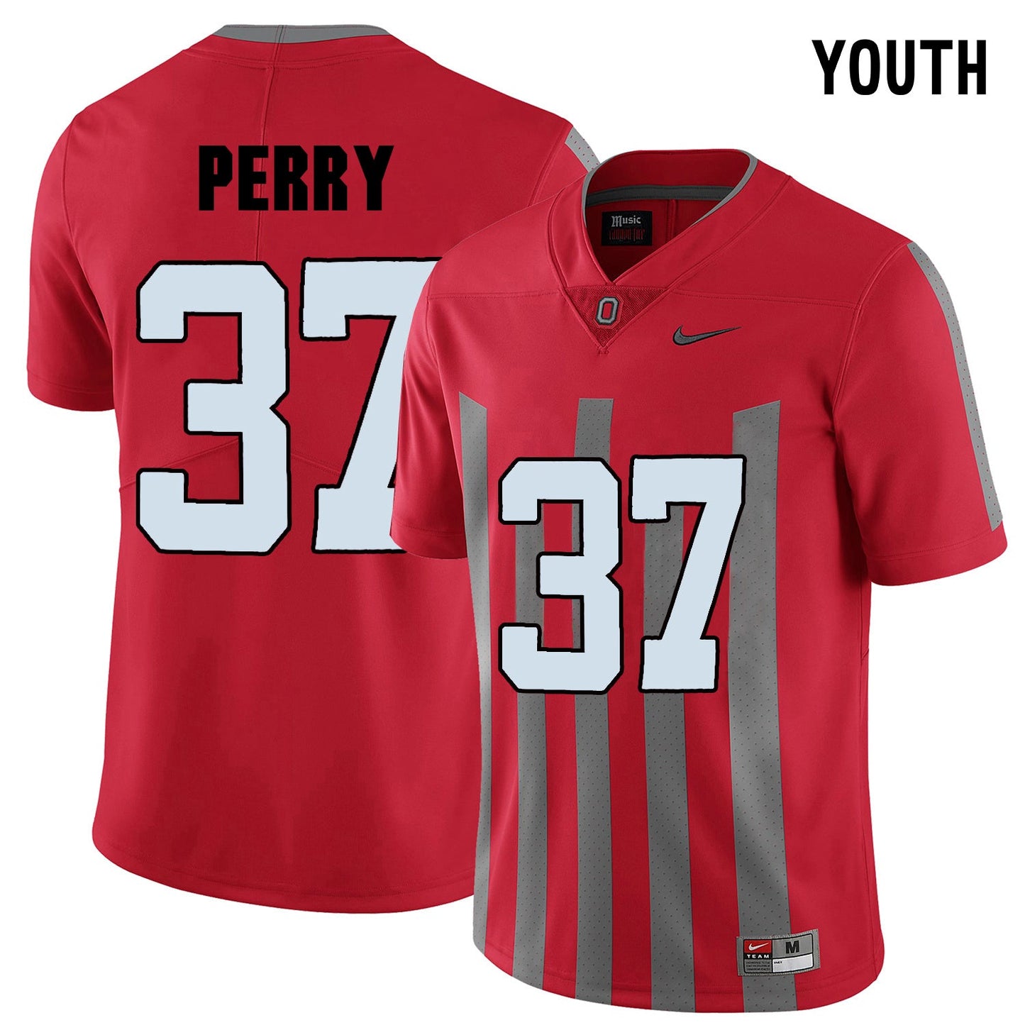 YOUTH Joshua Perry 37-Scarlet College Football Jersey football jersey product view 1