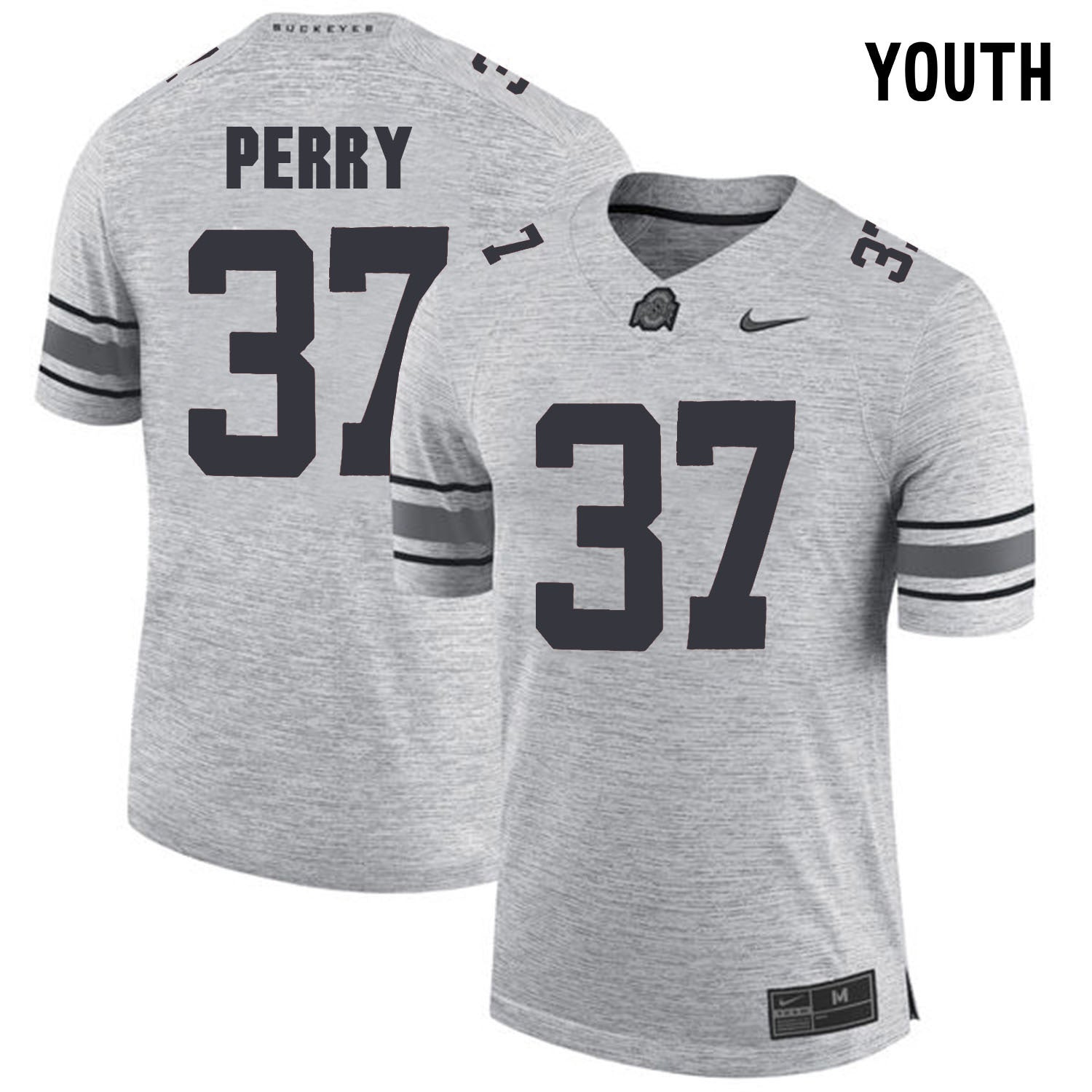 YOUTH Joshua Perry 37-gray College Football Jersey football jersey product view 1