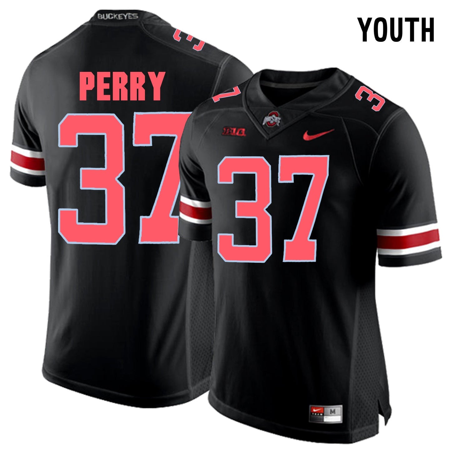YOUTH Joshua Perry 37 - Blackout College Football Jersey football jersey product view 1