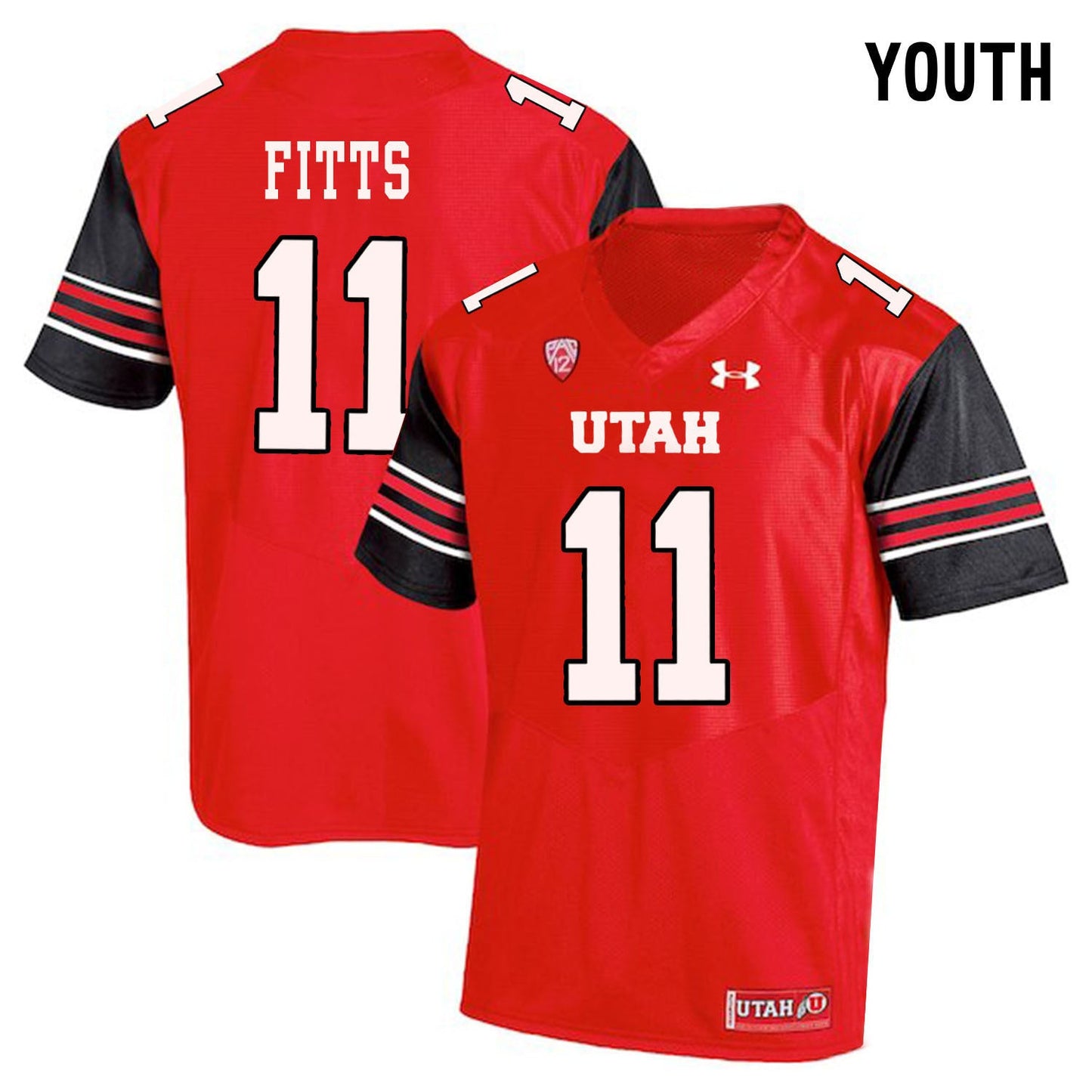 YOUTH Kylie Fitts 11 Red College Football Jersey football jersey product view 1