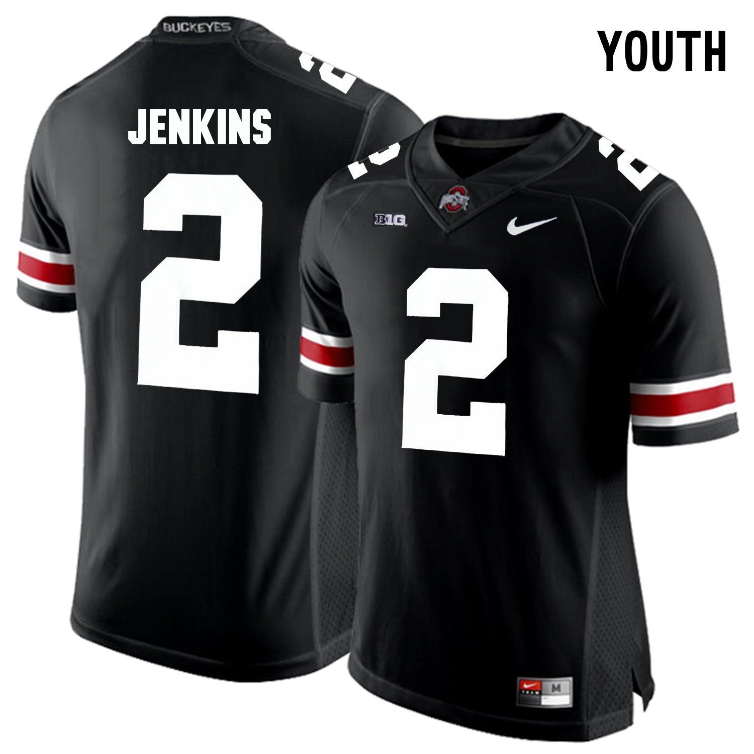 YOUTH Malcolm Jenkins 2 -Black College Football Jersey football jersey product view 1