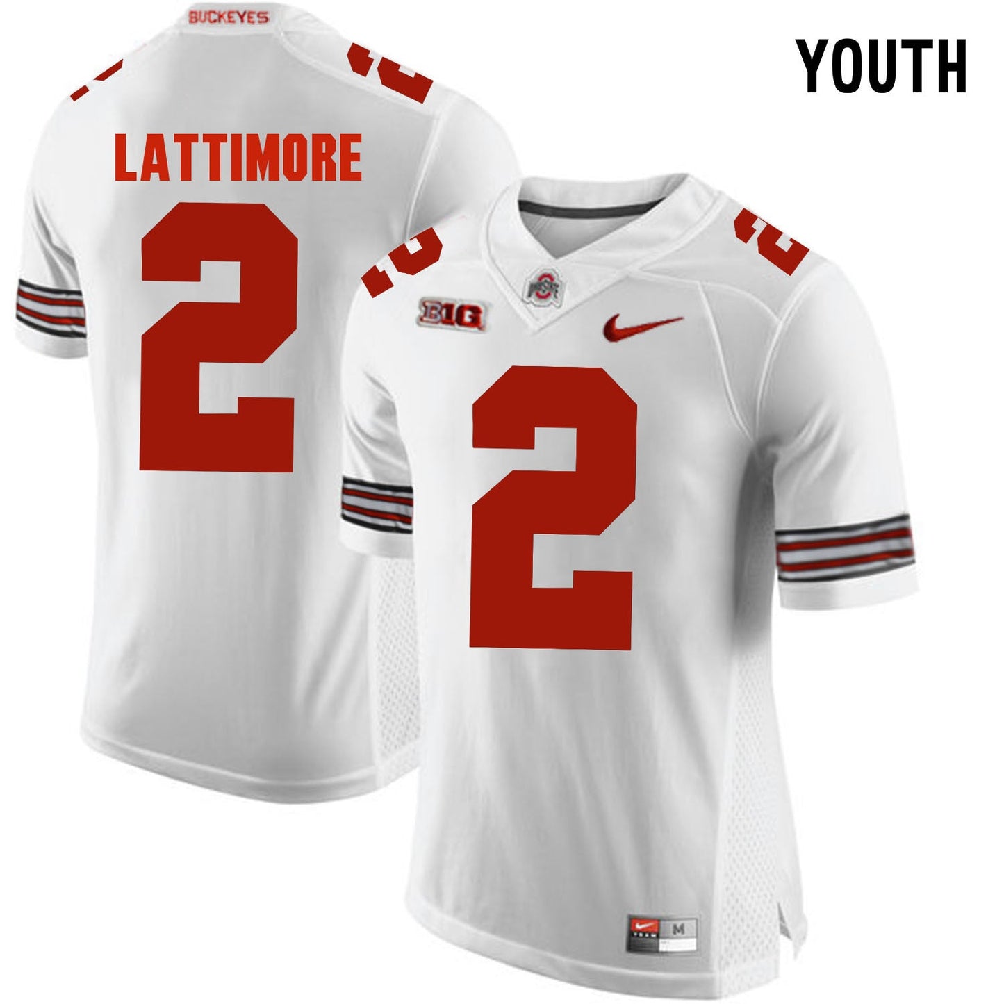 YOUTH Marshon Lattimore 2 White College Football Jersey football jersey product view 1
