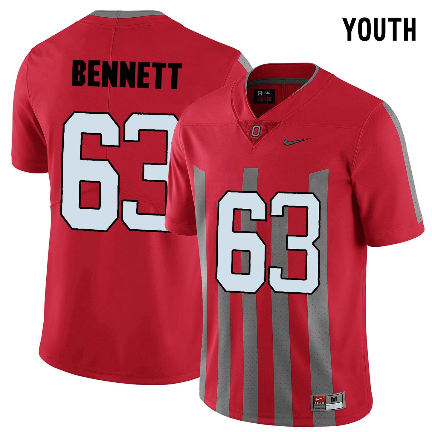 YOUTH Michael Bennett 63-Scarlet College Football Jersey football jersey product view 1