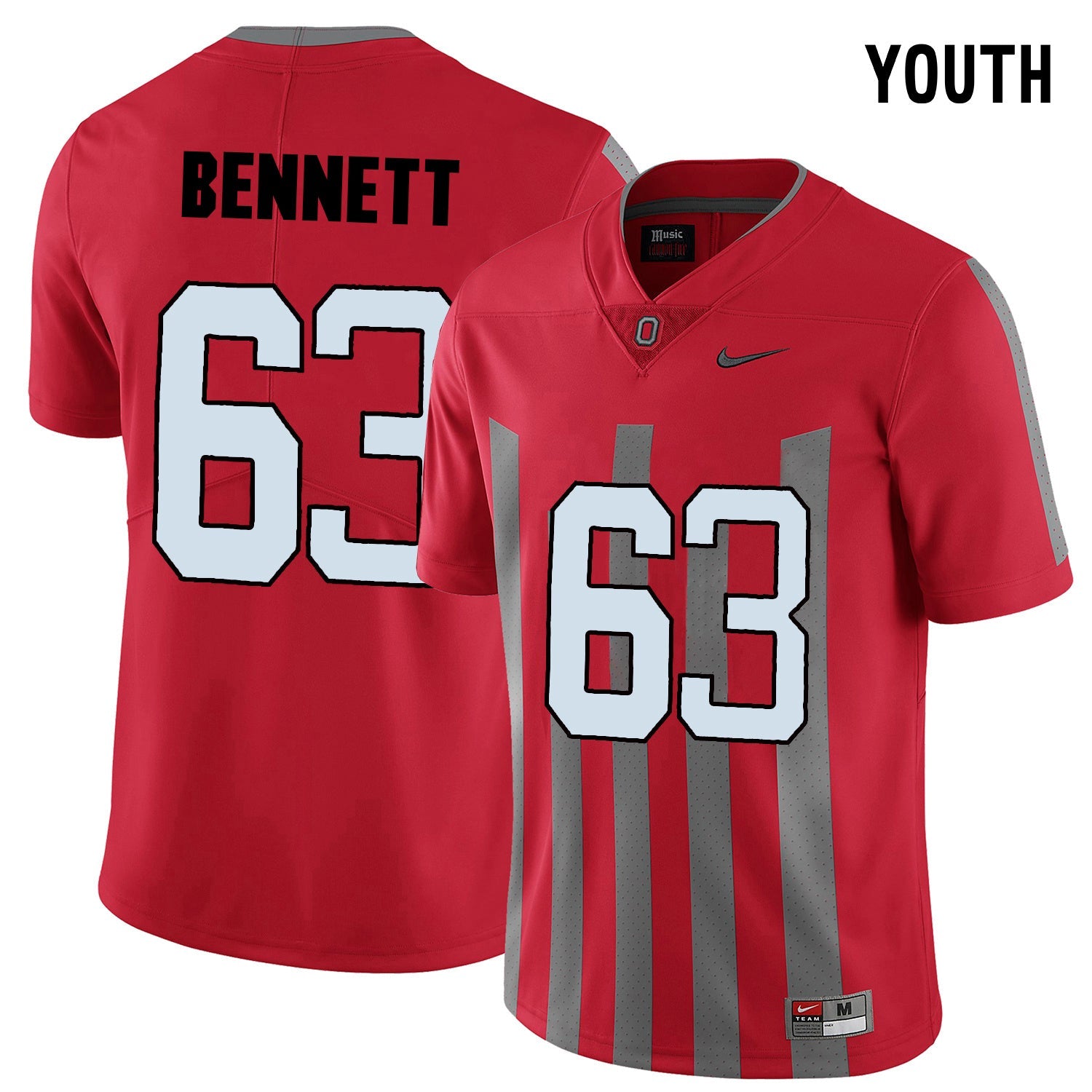 YOUTH Michael Bennett 63-Scarlet College Football Jersey football jersey product view 1