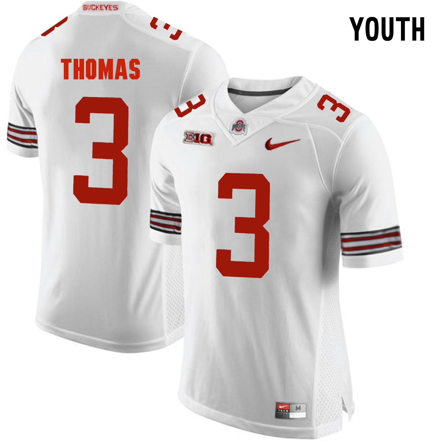 YOUTH Michael Thomas 3 White College Football Jersey football jersey product view 1
