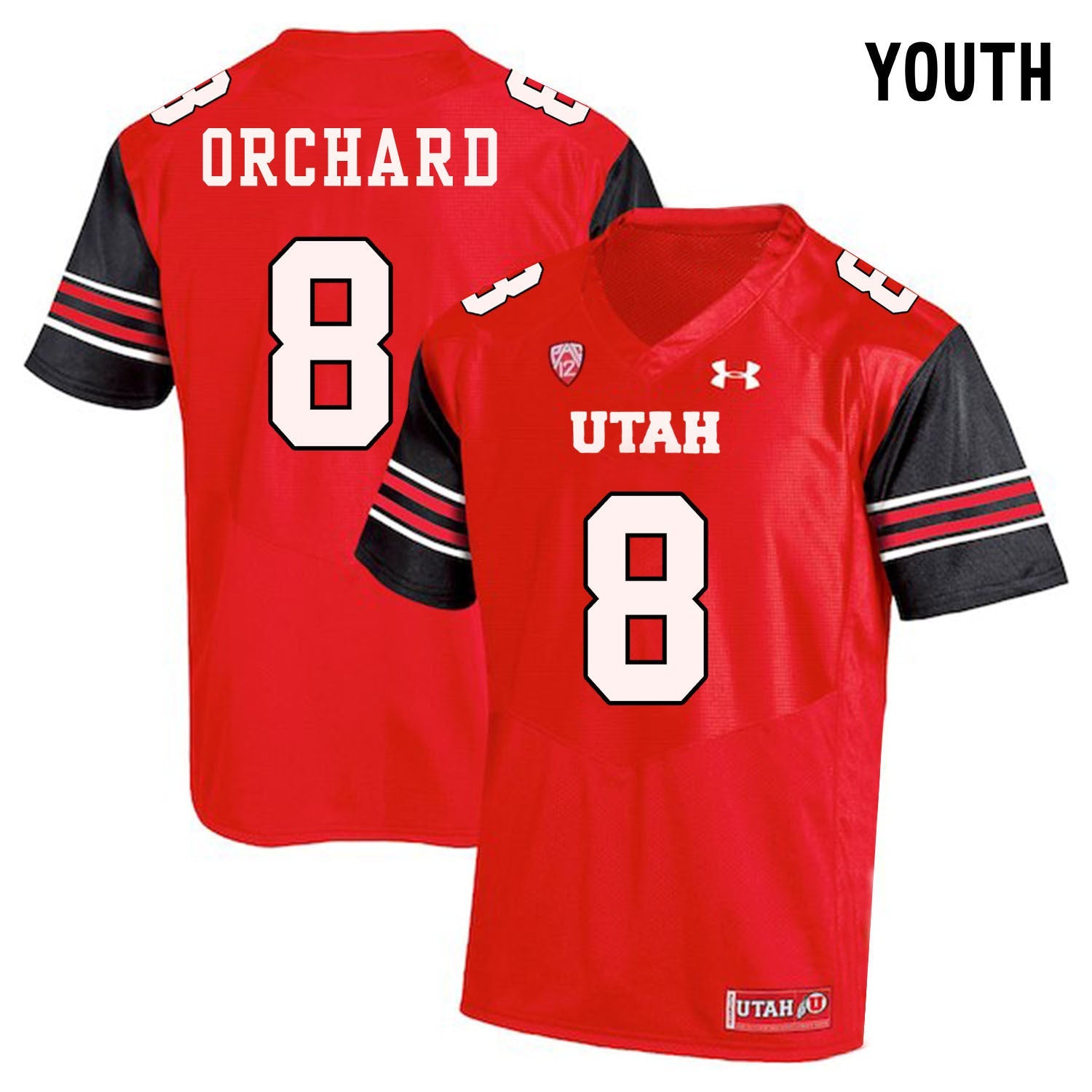 YOUTH Nate Orchard 8 Red College Football Jersey football jersey product view 1