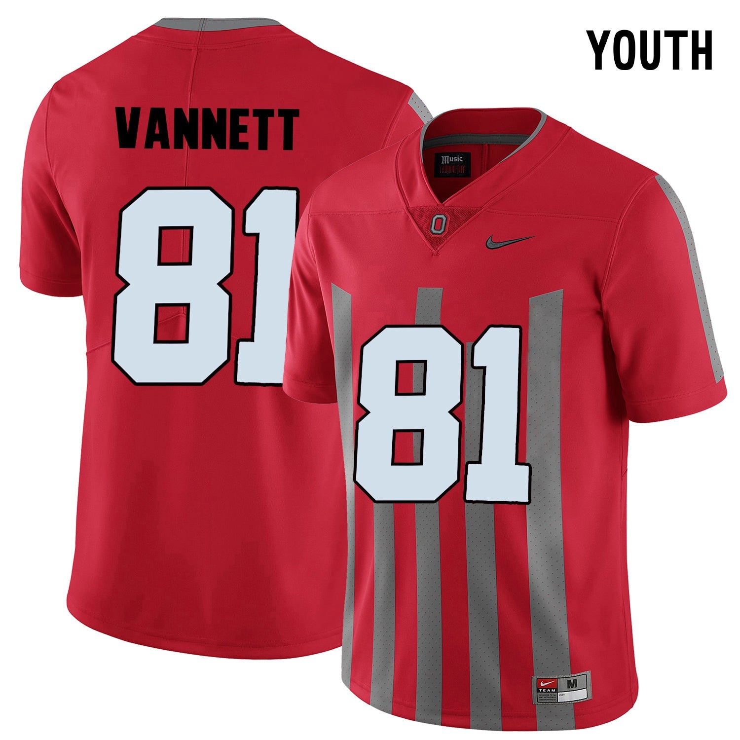 YOUTH Nick Vannett 81-Scarlet College Football Jersey football jersey product view 1