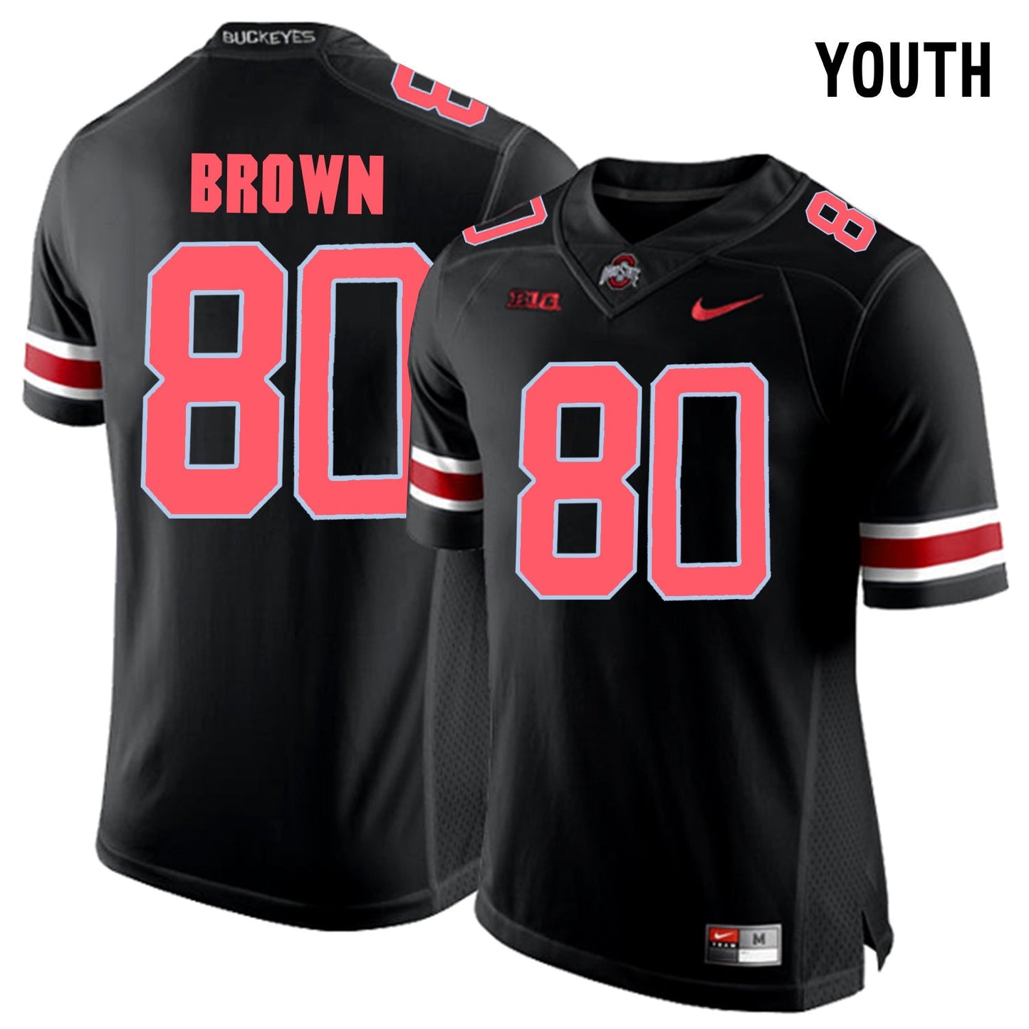 YOUTH Noah Brown 80 - Blackout College Football Jersey football jersey product view 1