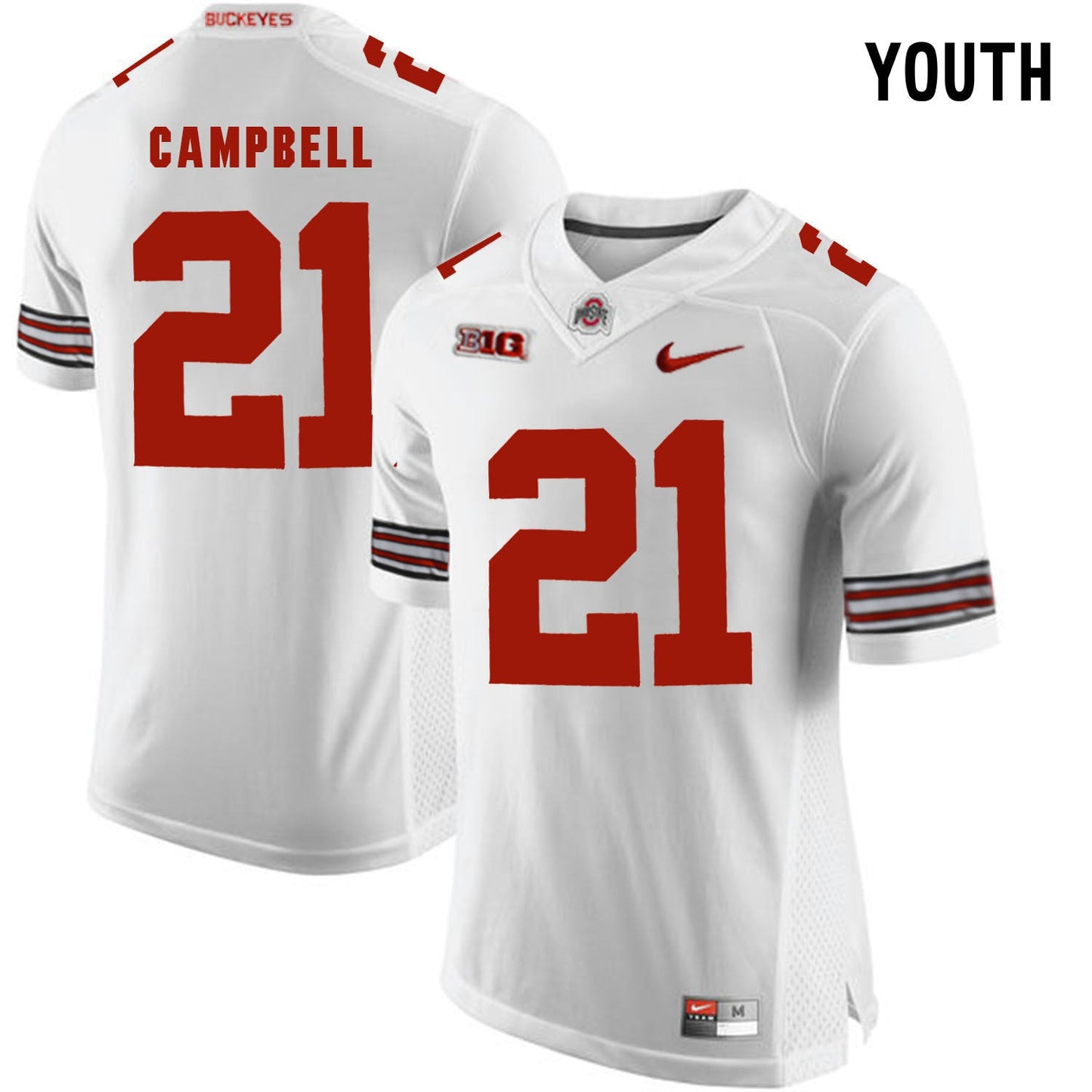 YOUTH Parris Campbell 21 White College Football Jersey football jersey product view 1