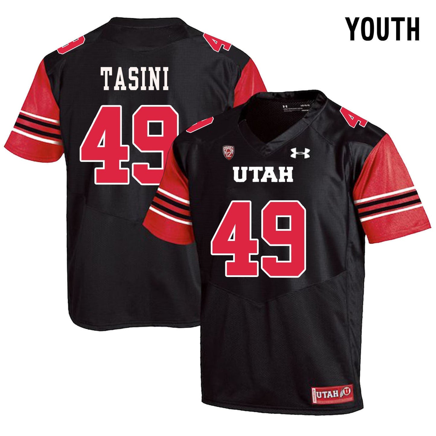 YOUTH Pasoni Tasini 49 Black College Football Jersey football jersey product view 1