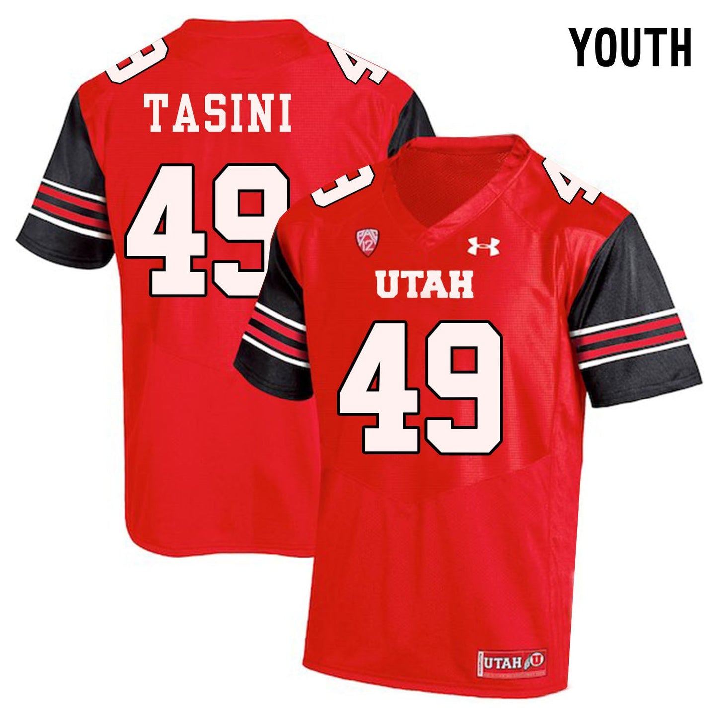 YOUTH Pasoni Tasini 49 Red College Football Jersey football jersey product view 1