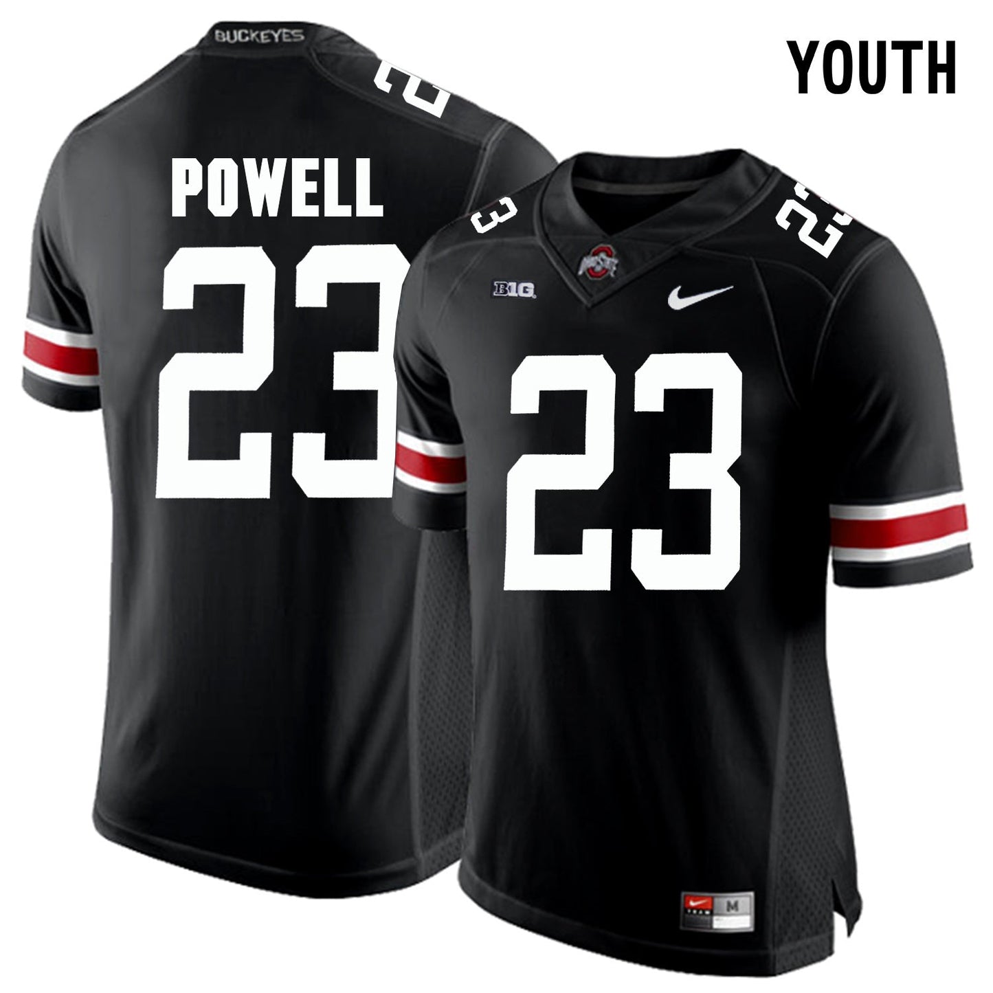 YOUTH Tyvis Powell 23-Black College Football Jersey football jersey product view 1
