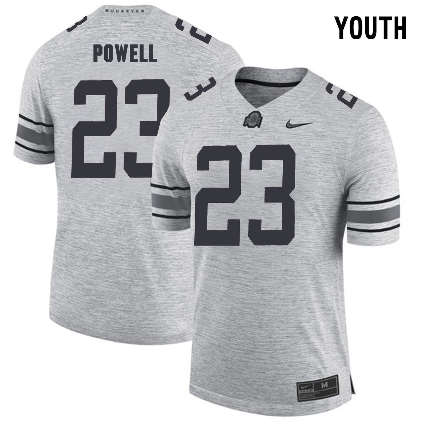 YOUTH Tyvis Powell 23-gray College Football Jersey football jersey product view 1