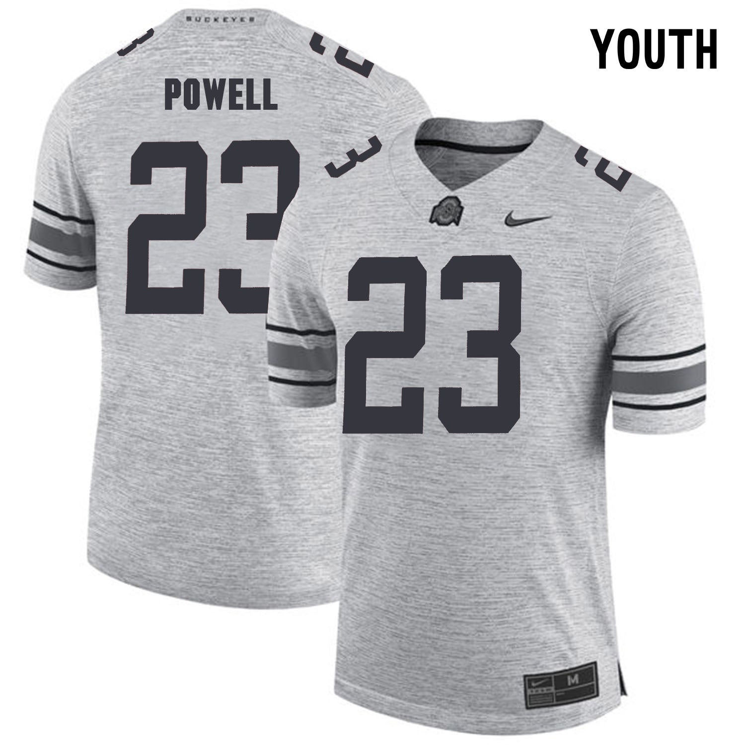 YOUTH Tyvis Powell 23-gray College Football Jersey football jersey product view 1