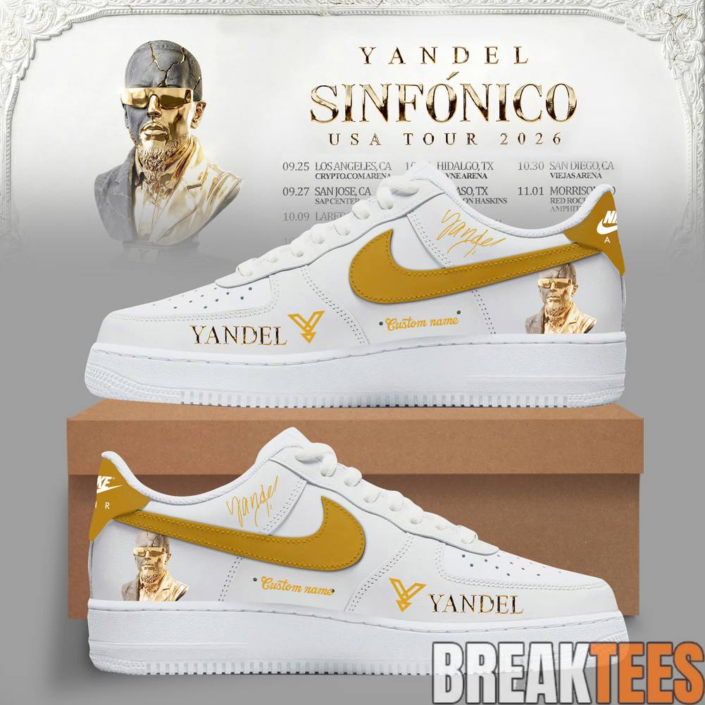 Yandel Sinfonico USA Tour 2026 Edition Custom Air Force 1 Sneaker Unisex T-shirt, Sweatshirt, Hoodie, Long Sleeve Tee - T-Shirt, Sweatshirt, Hoodie