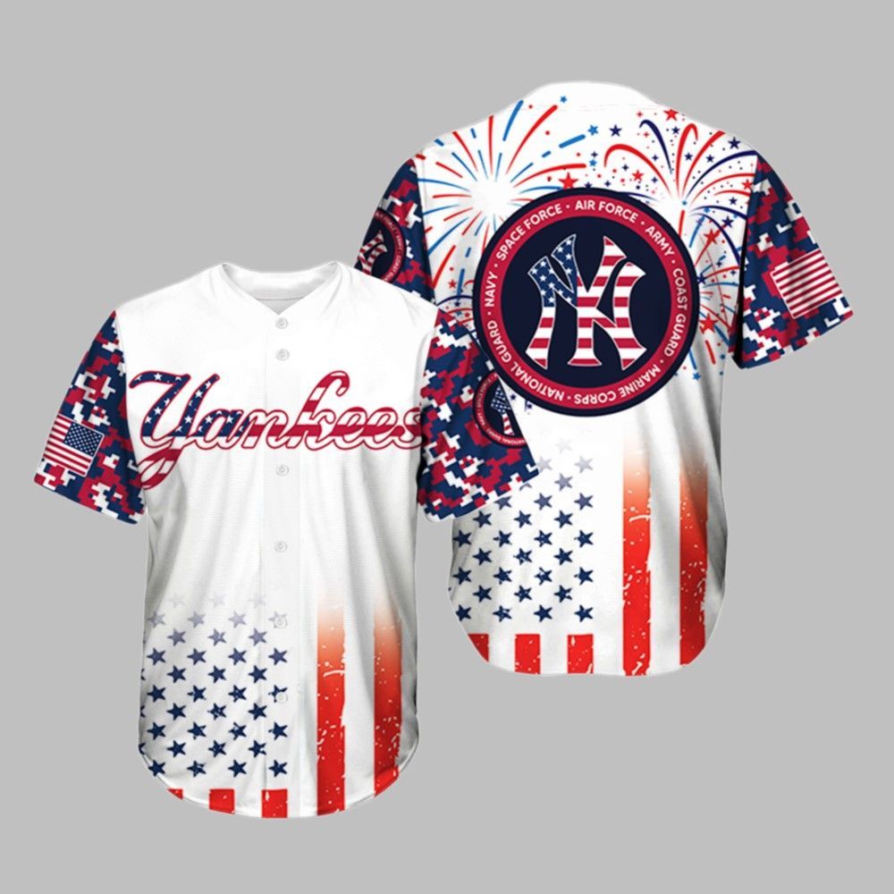 Yankees 4th of July Military Jersey 2025 baseball jersey product view 1