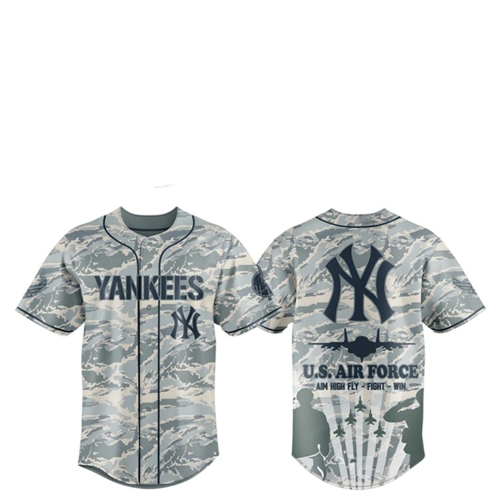 Yankees x Veteran Air Force 2025 Baseball Jersey - Grishko.com baseball jersey product view 2