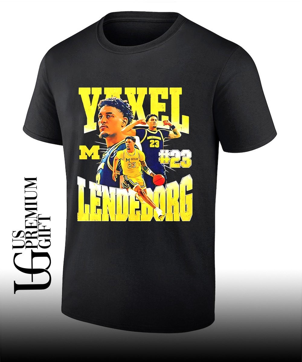 Yaxel Lendeborg 23 Michigan Wolverines mens basketball Champions graphic shirt Unisex T-shirt, Sweatshirt, Hoodie, Long Sleeve Tee - T-Shirt, Sweatshirt, Hoodie