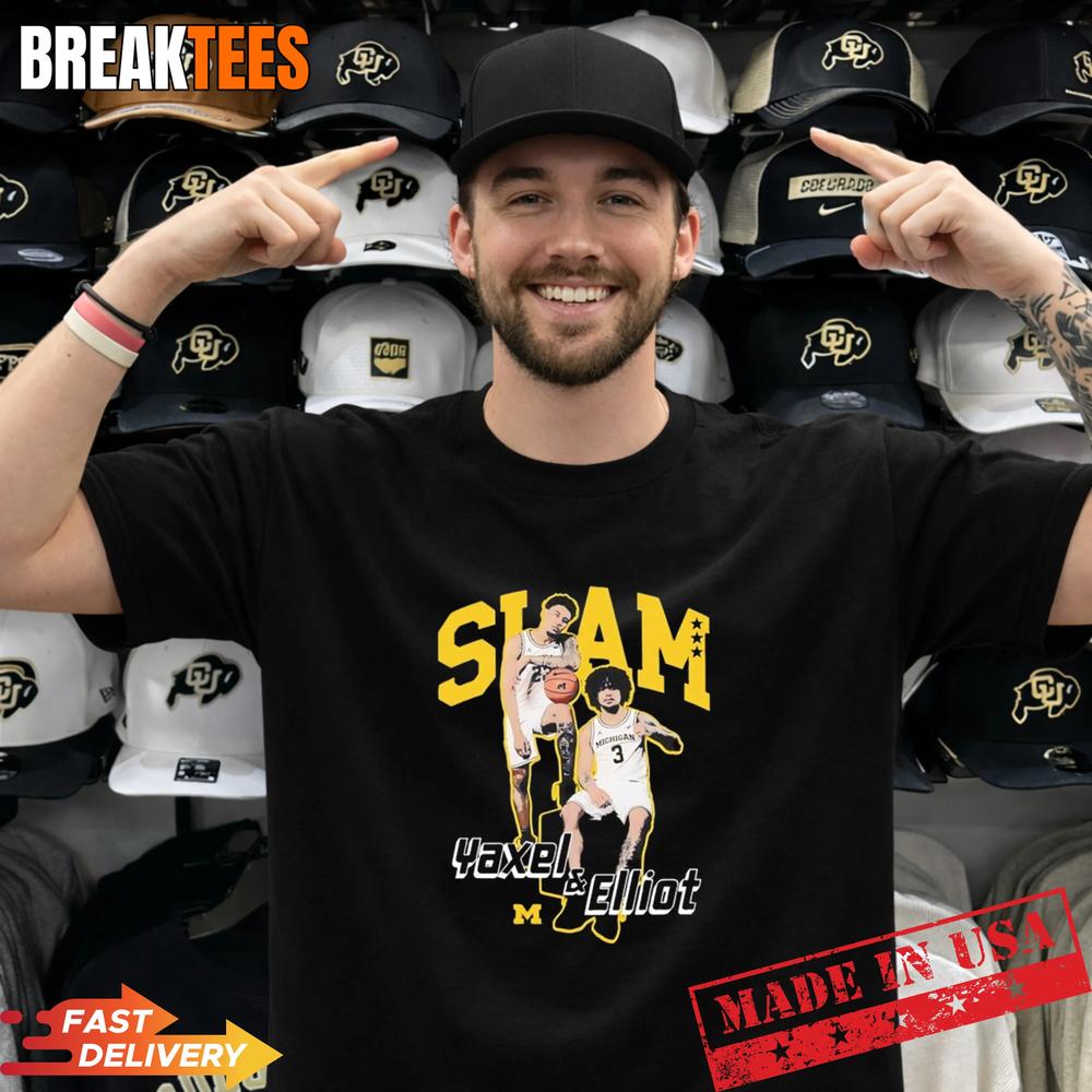 Yaxel Lendeborg & Elliot Cadeau Michigan SLAM Magazine Basketball Shirt Unisex T-shirt, Sweatshirt, Hoodie, Long Sleeve Tee - T-Shirt, Sweatshirt, Hoodie