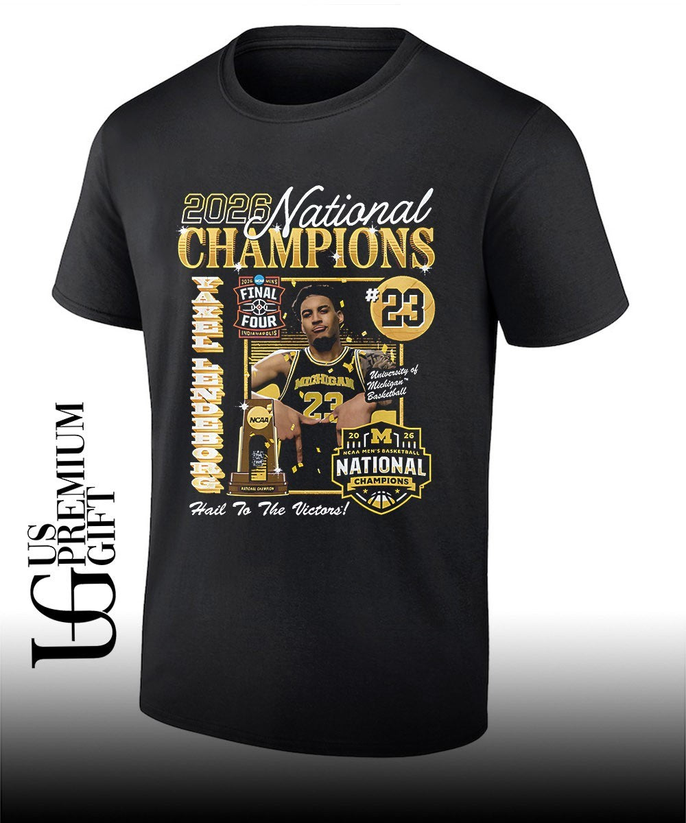 Yaxel Lendeborg Michigan Wolverines Mens Basketball National Champion 2026 shirt Unisex T-shirt, Sweatshirt, Hoodie, Long Sleeve Tee - T-Shirt, Sweatshirt, Hoodie