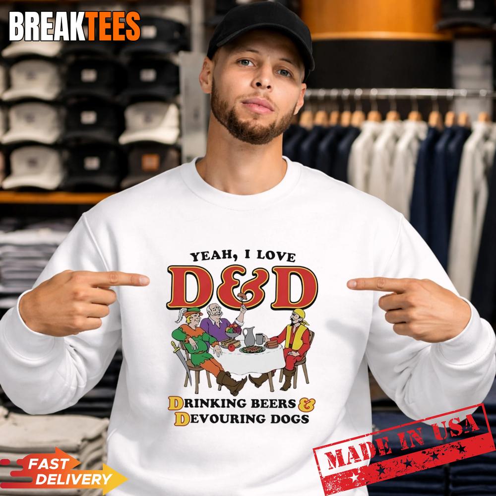 Yeah I Love D&D Drinking Beers And Devouring Dogs - Adult & Kids T-Shirts, Sweatshirts & Hoodies apparel design preview 2