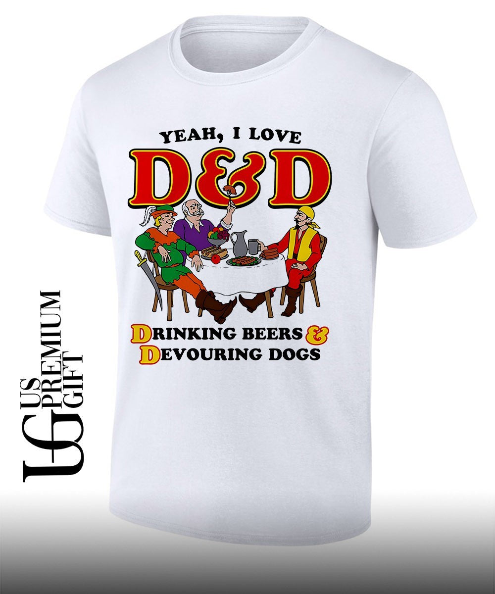 Yeah I Love D&D Drinking Beers and Devouring Dogs shirt Unisex T-shirt, Sweatshirt, Hoodie, Long Sleeve Tee - T-Shirt, Sweatshirt, Hoodie