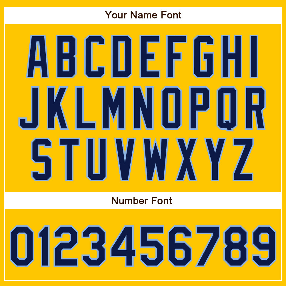 Custom Yellow Navy-Light Blue Authentic Baseball Jersey baseball jersey product view 5