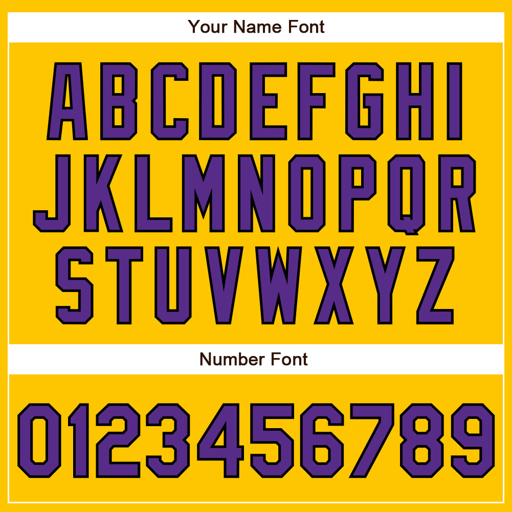 Custom Yellow Purple-Black Authentic Baseball Jersey baseball jersey product view 5