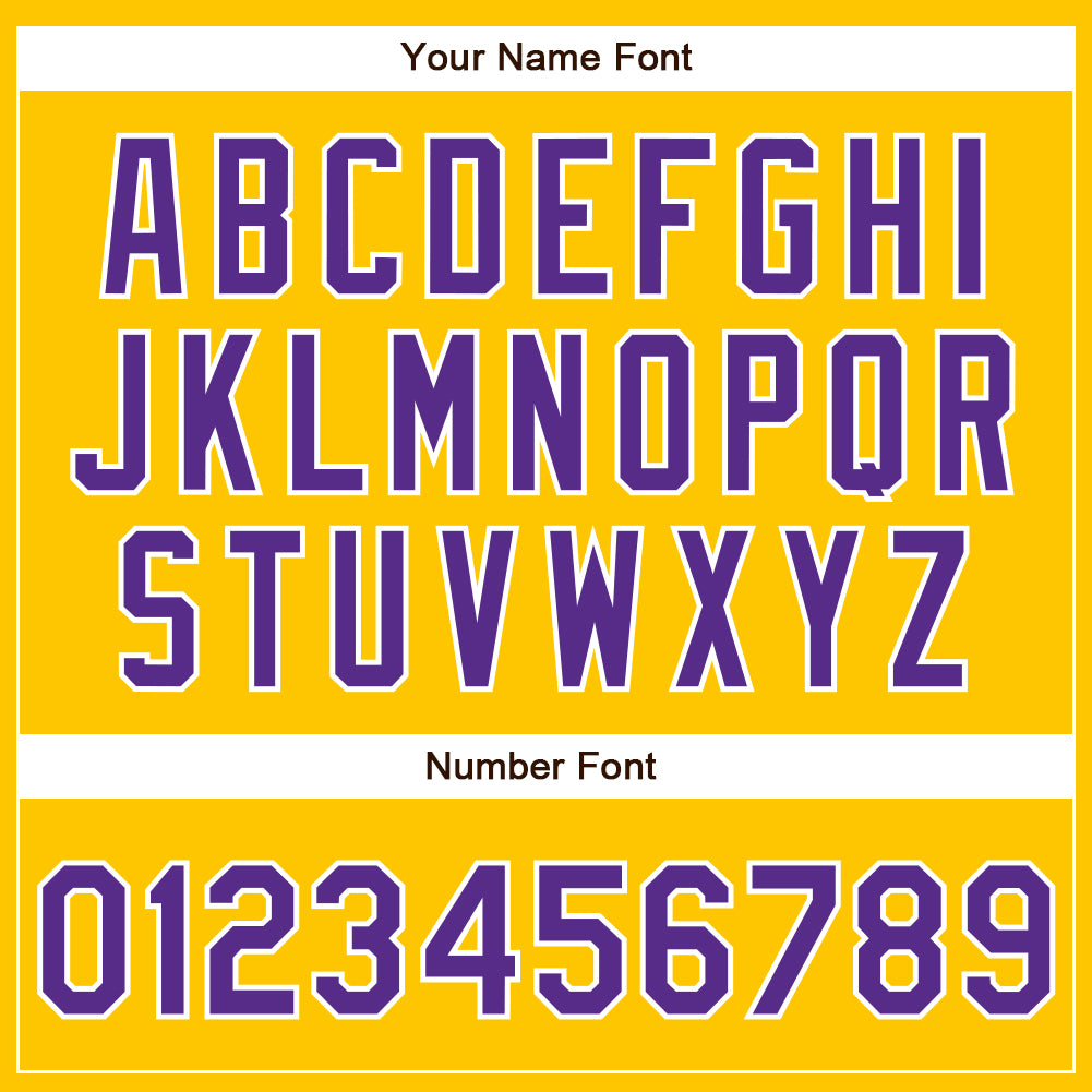 Custom Yellow Purple-White Authentic Baseball Jersey baseball jersey product view 5