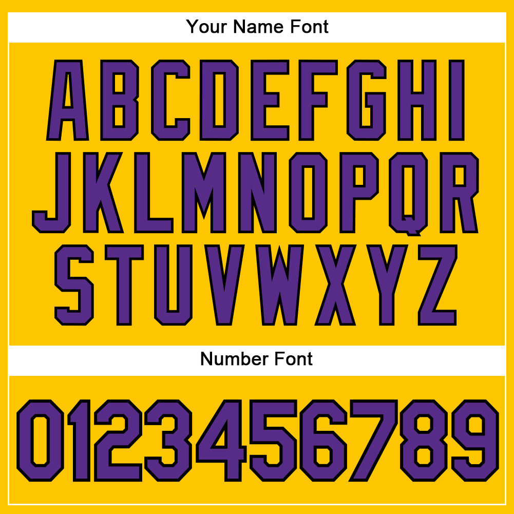 Custom Yellow Purple Pinstripe Black Authentic Baseball Jersey baseball jersey product view 5